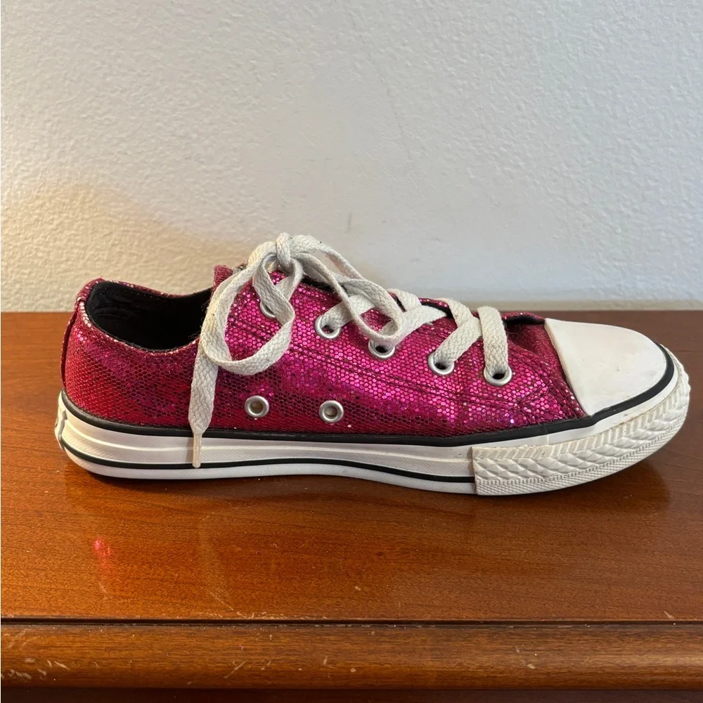Converse Kids' Chuck Taylor All Star Low Tops Hot Pink Sparkle